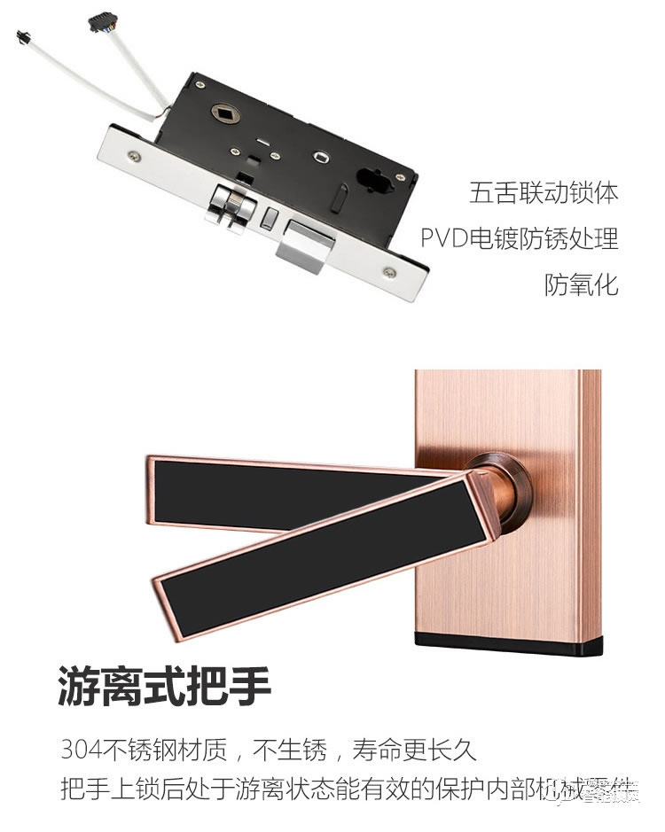 創鴻智能鎖 63RFQH酒店刷卡智能門鎖感應鎖