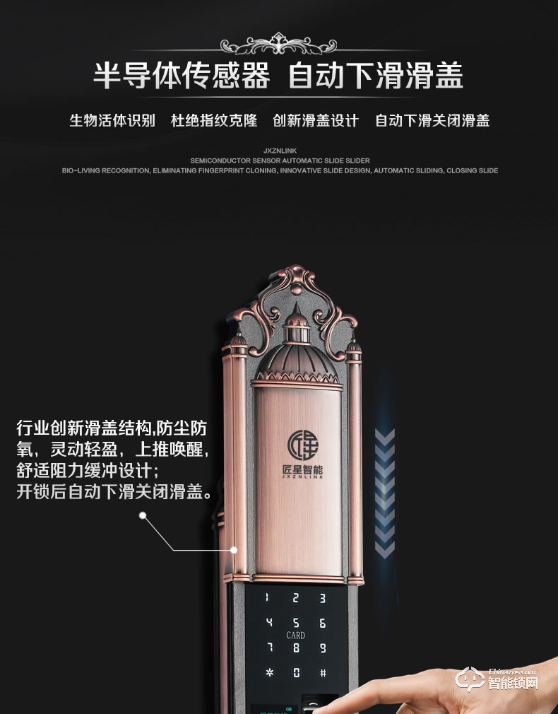 匠星智能鎖 JP2s室外防水別墅雙開門智能鎖