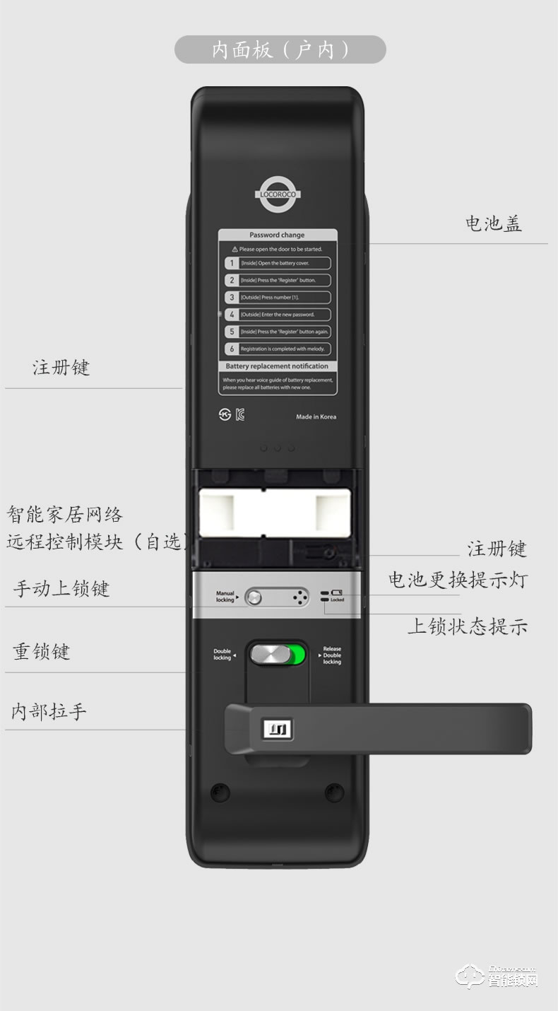 樂扣樂扣智能鎖 LR-9000家用防盜門鎖智能電子鎖