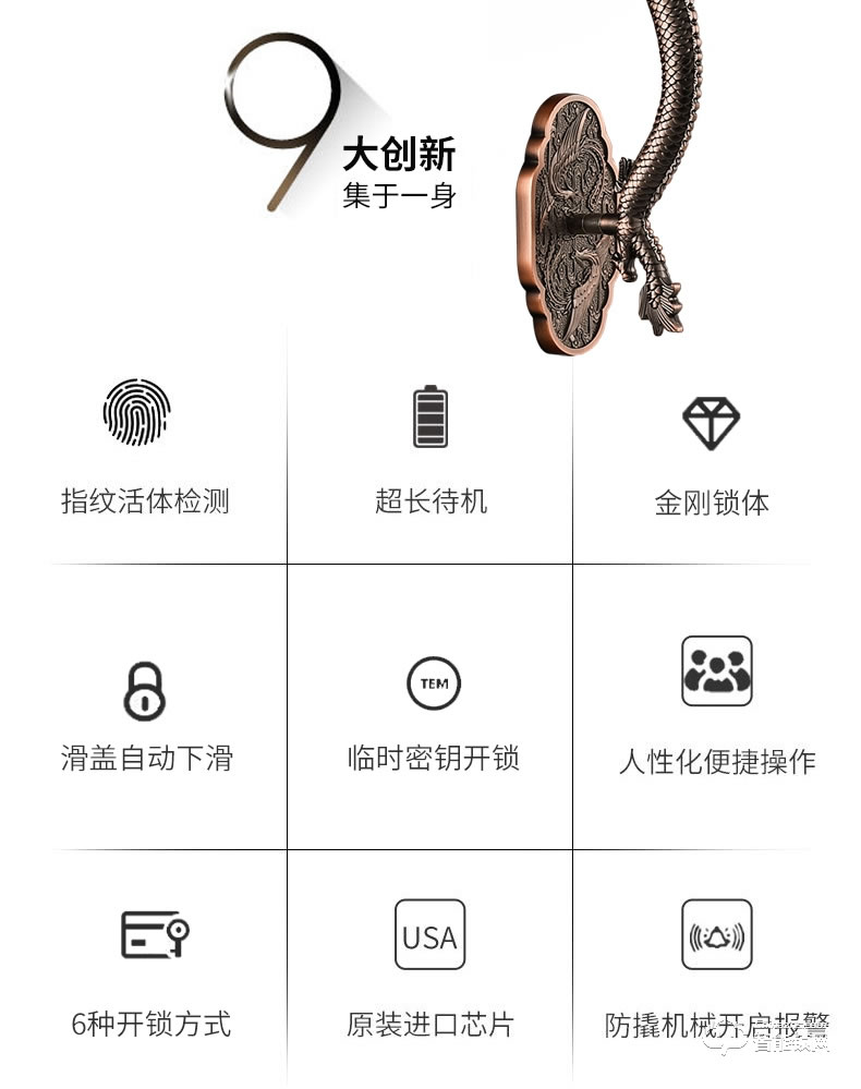 幻侶智能鎖 龍頭別墅門全自動雙開門智能密碼鎖