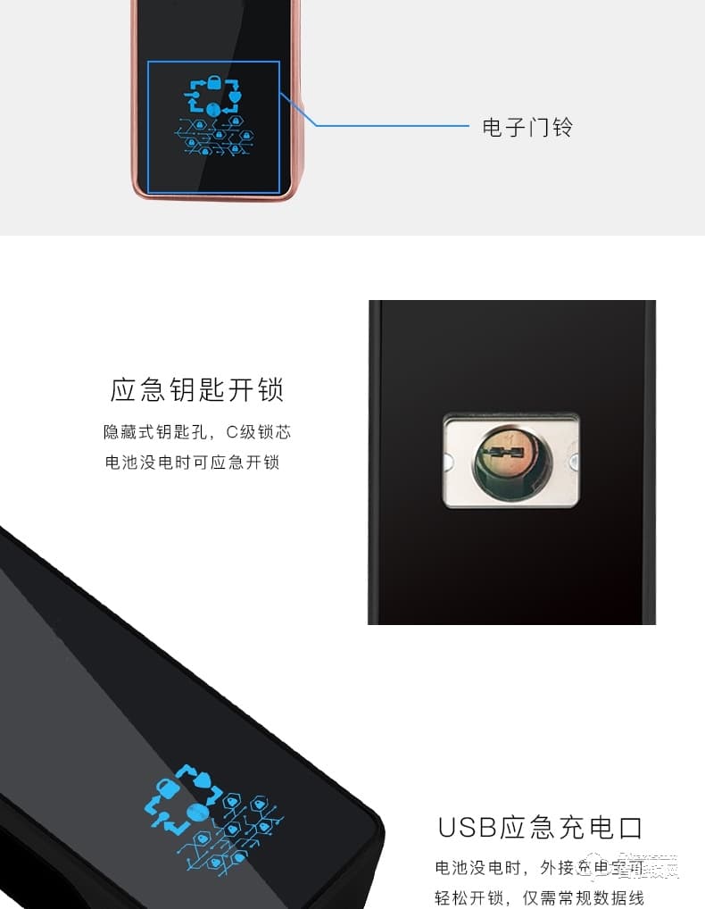 邦臣智能鎖 F3全自動(dòng)人臉識(shí)別鎖大門(mén)鎖