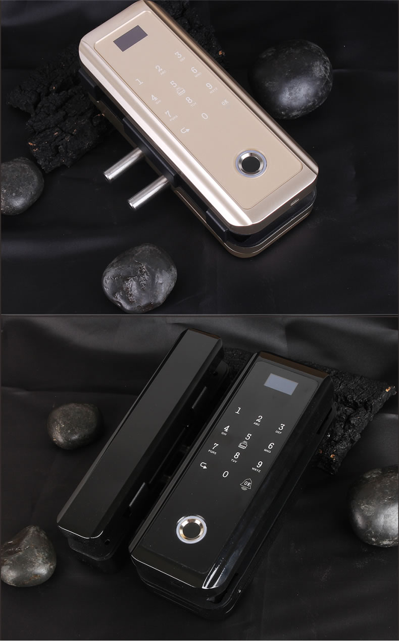 新視圖智能鎖 X380雙門(mén)免開(kāi)孔玻璃門(mén)指紋鎖