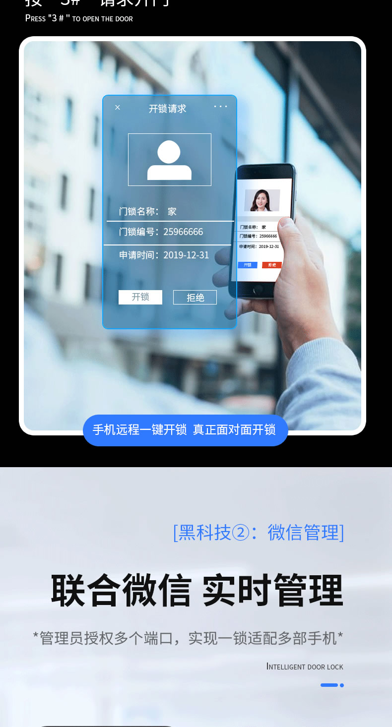 新視圖智能鎖  LH001全自動可視貓眼智能門鎖