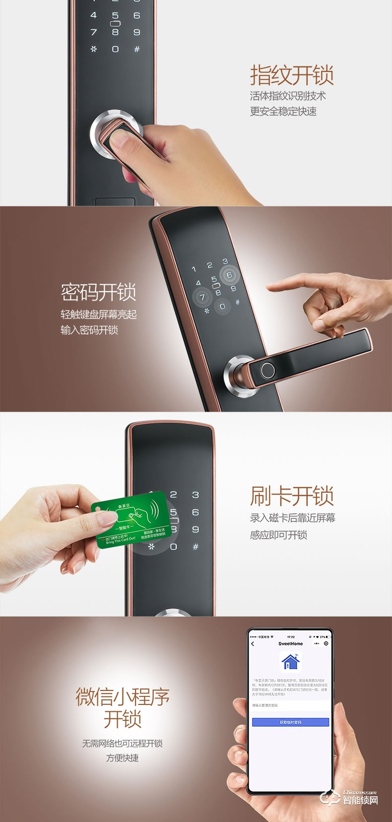 索菲亞智能鎖 S20防盜門鎖家用電子鎖