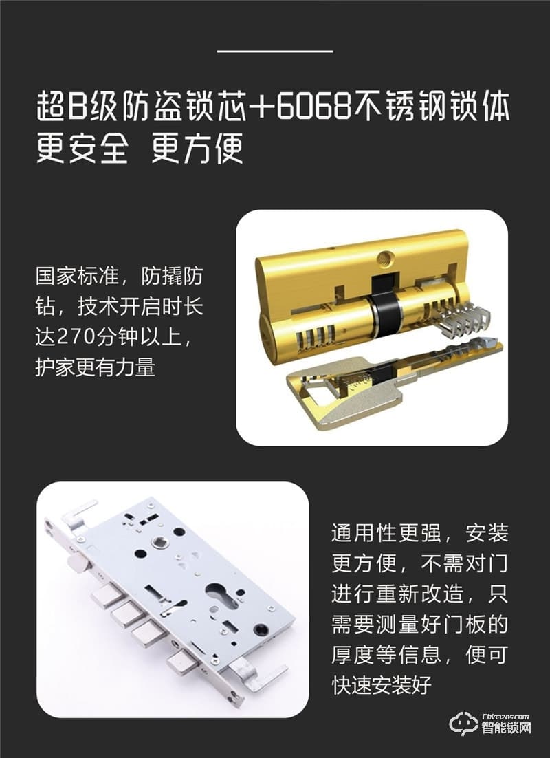 凱奇普智能鎖 E1704全自動家用防盜門密碼鎖