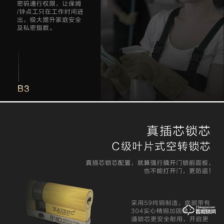 凱恩斯智能鎖 B3入戶門鎖防盜門鎖感應(yīng)鎖