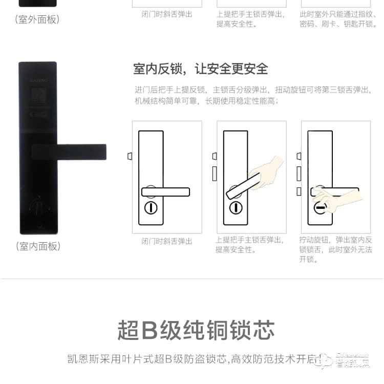 凱恩斯智能鎖 D2室內簡約指紋鎖