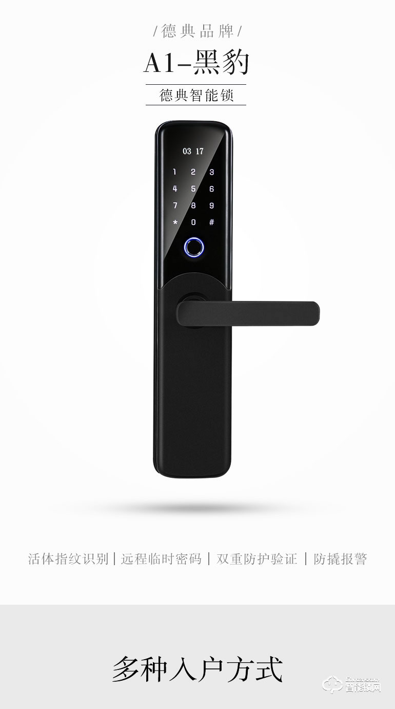 德典智能鎖 A1家用防盜大門鎖智能電子鎖