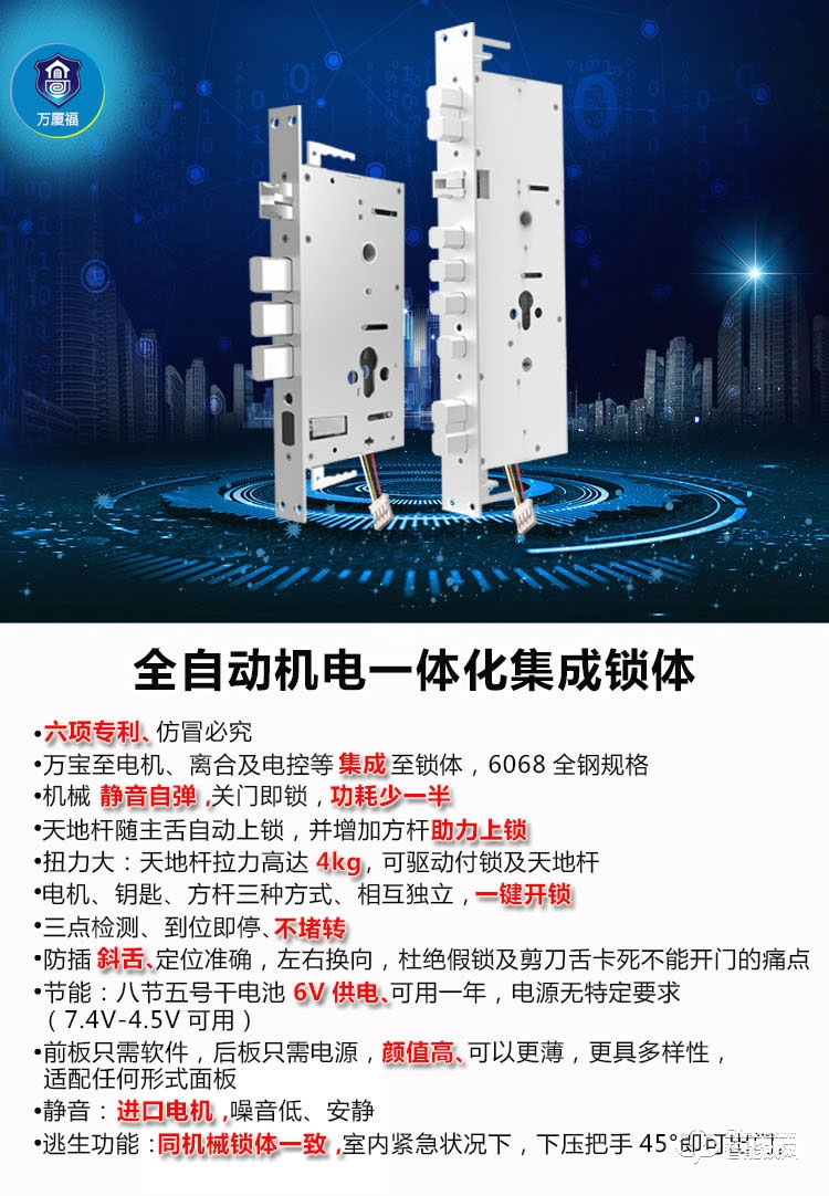 萬廈福 6068全自動(dòng)集成電機(jī)24鎖體