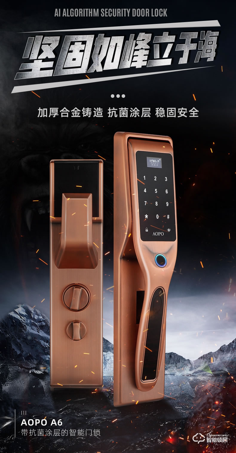 奧珀智能鎖 A6全自動指紋鎖防盜門鎖