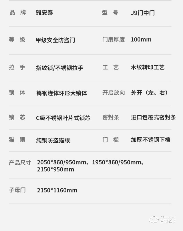 雅安泰智能門 甲級智能防盜門入戶安全門