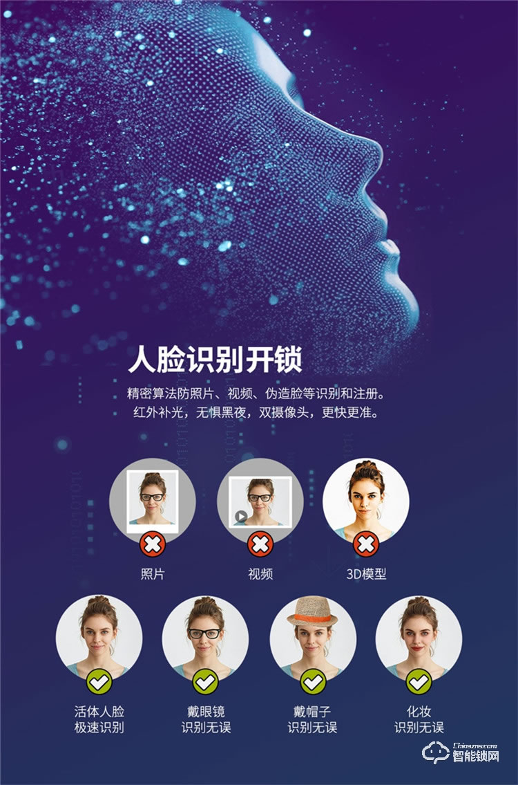 開心橙子智能鎖 F10全自動人臉識別智能指紋鎖