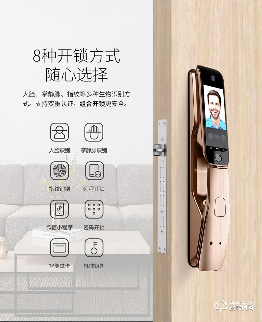 開心橙子智能鎖 R20全自動(dòng)人臉識別指紋鎖