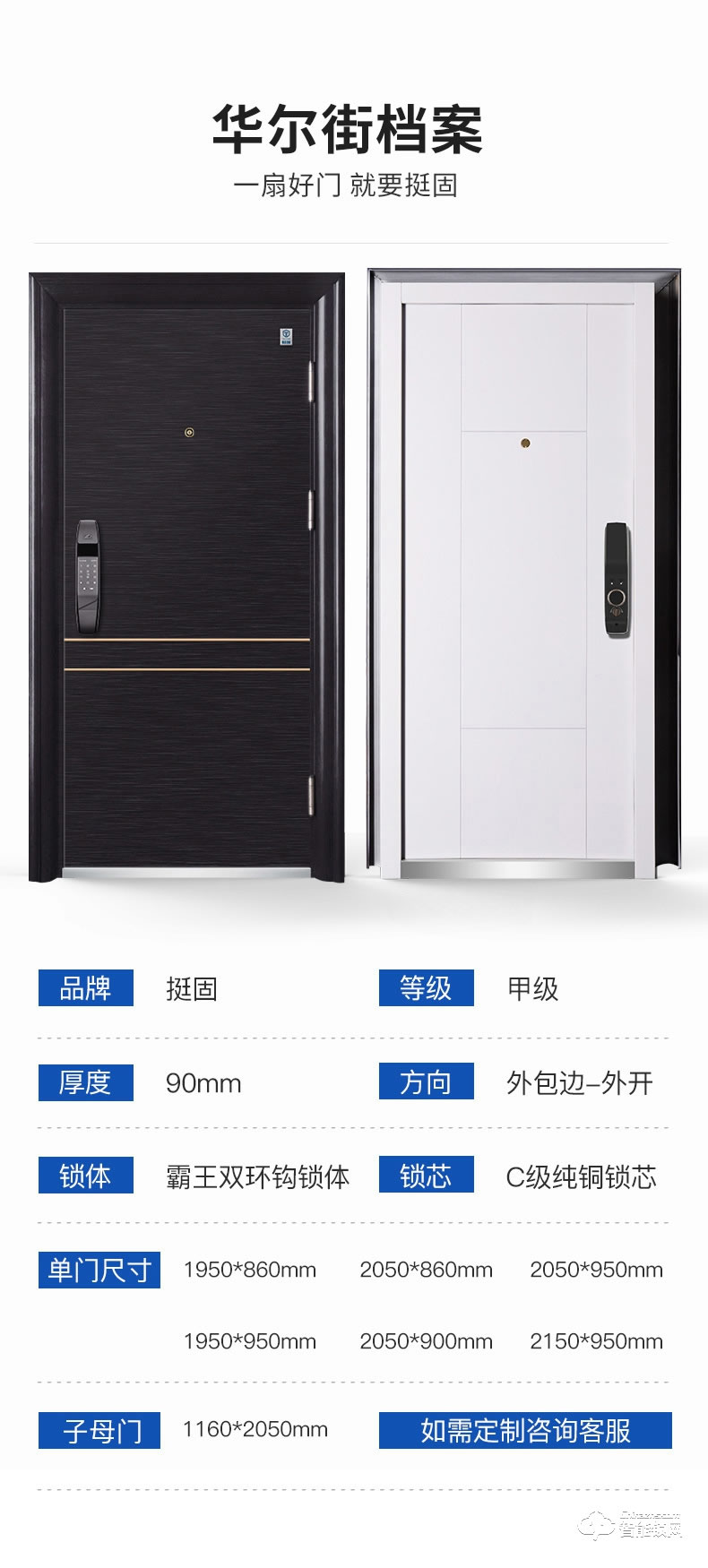 挺固智能門 華爾街系列甲級安全防盜門