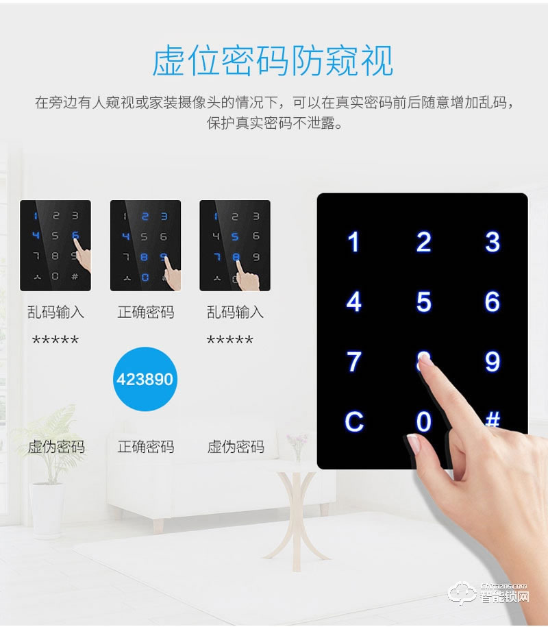 普利邦智能鎖 滑蓋家用多功能智能鎖