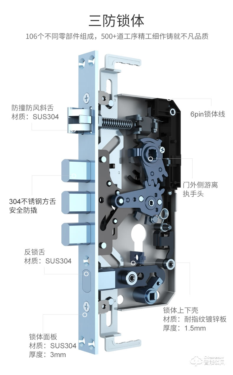 琨山通用智能鎖 Y700家用防盜門大門鎖密碼鎖