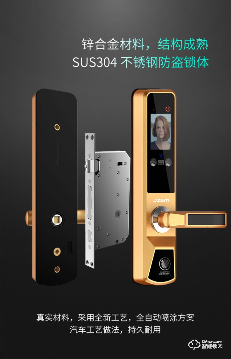 珈門智能鎖 JM-A6家用防盜門刷臉智能門鎖