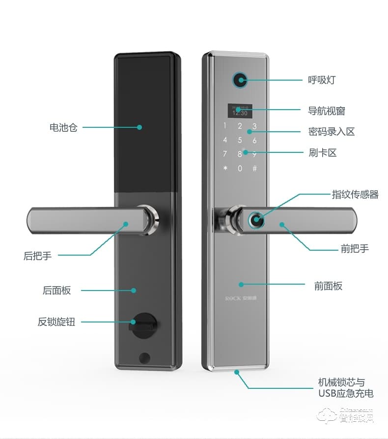 安恒通智能鎖 S6家用指紋鎖智能鎖