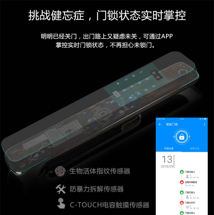 艾仕臣智能鎖 AS-003家用防盜門智能遠程電子鎖