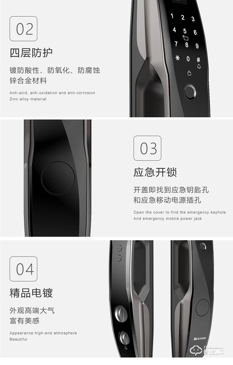 艾仕臣智能鎖 AS-005全自動(dòng)密碼鎖磁卡鎖