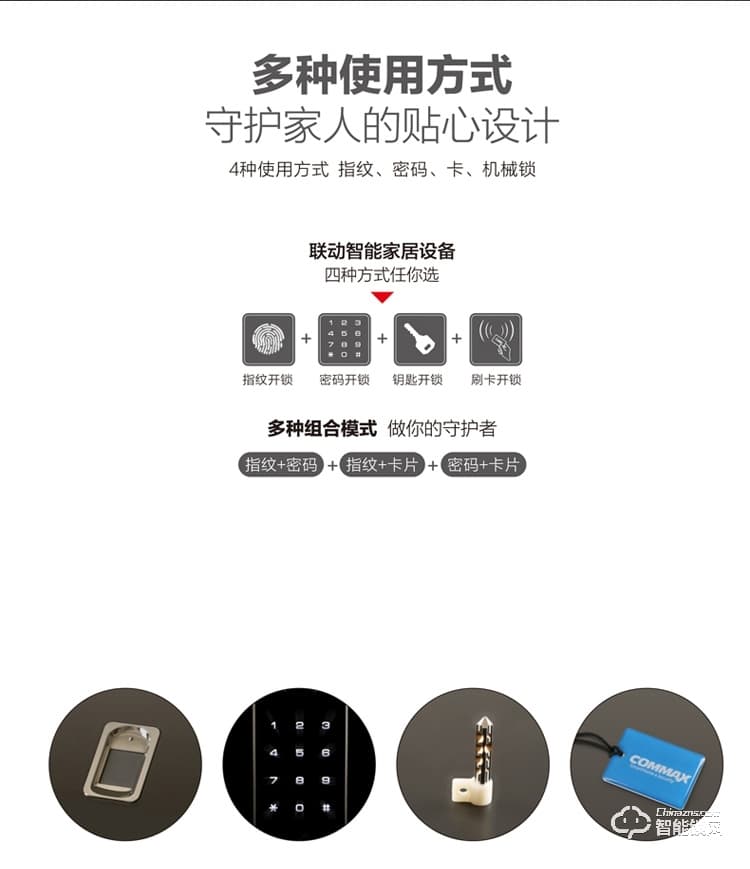 科邁世智能鎖 821P家用防盜門電子鎖密碼鎖