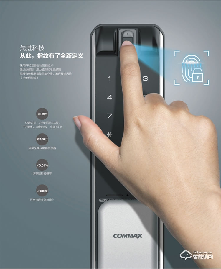 科邁世智能鎖 821P家用防盜門電子鎖密碼鎖