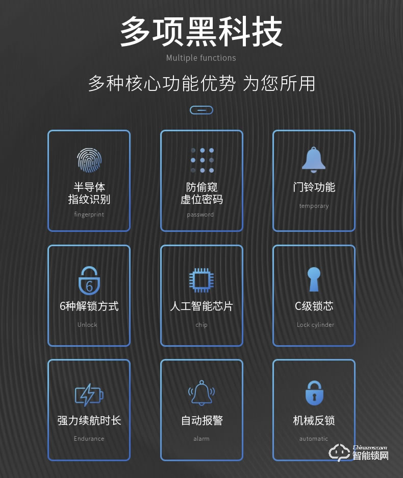 互威智能鎖 580帶屏可視家用智能門鎖