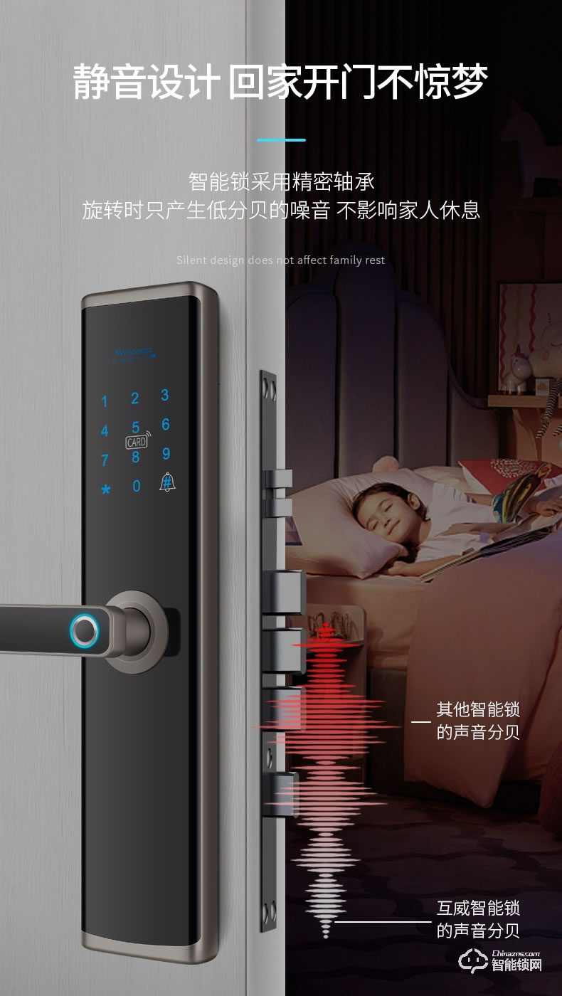 互威智能鎖 288一握開家用防盜門智能鎖