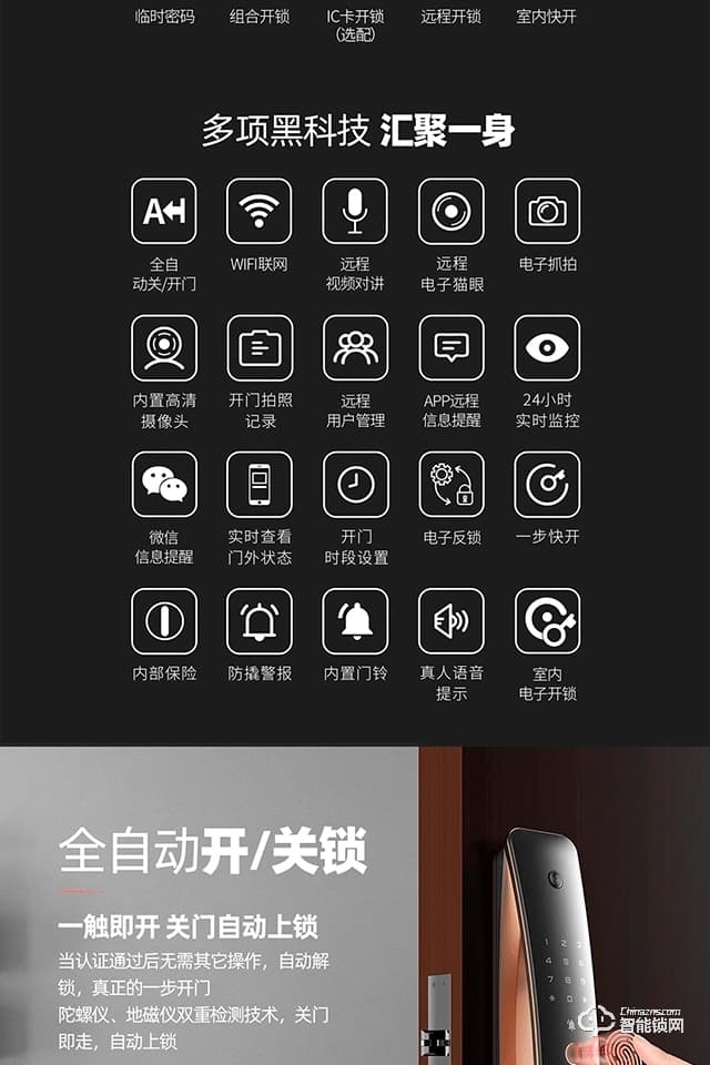 保仕盾智能鎖 Q1pro全自動帶監控攝像可視門鈴智能鎖