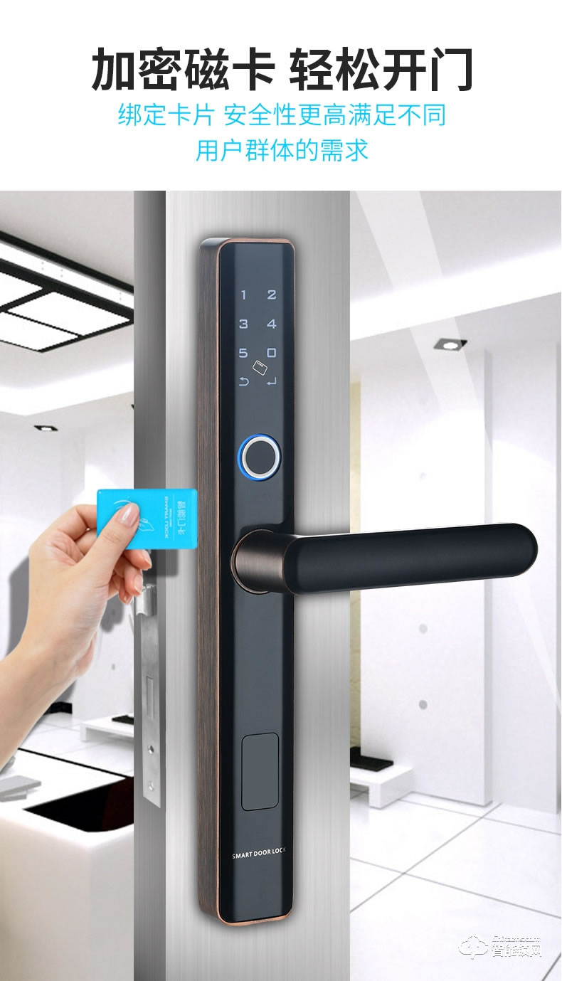 核奕智能鎖 L001斷橋鋁鎖肯德基門鎖