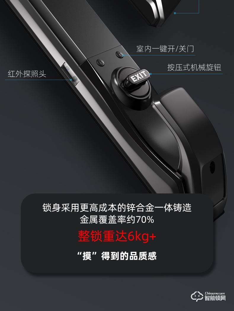 黑帆智能鎖 M001全自動智能密碼門鎖