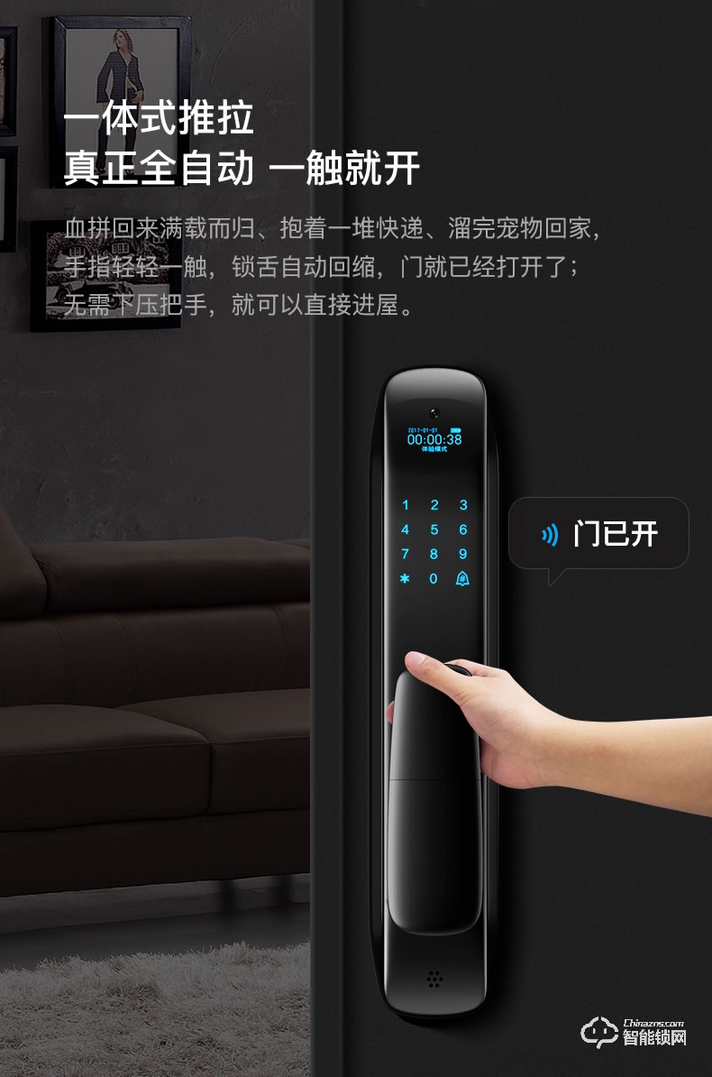 黑帆智能鎖 MJ005人臉識(shí)別全自動(dòng)密碼鎖