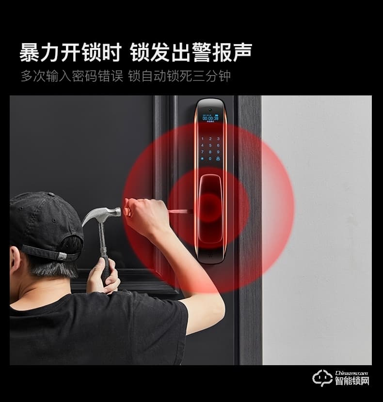 黑帆智能鎖 MJ005人臉識(shí)別全自動(dòng)密碼鎖