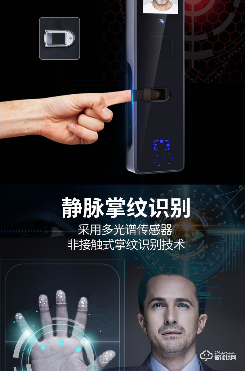 黑帆智能鎖 BS-QR03家用防盜門電子鎖大門鎖密碼鎖