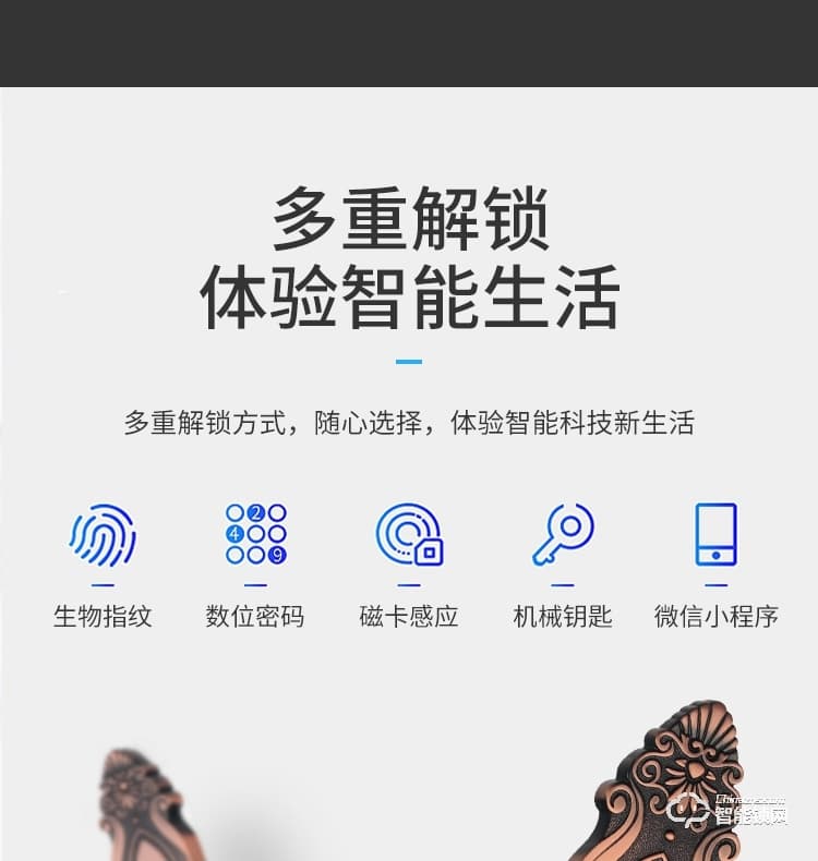 樂固智能鎖 768歐式別墅大門指紋鎖