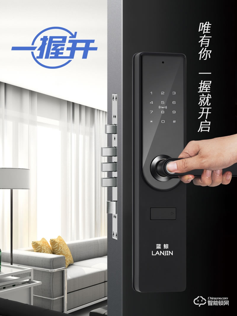 藍鯨智能鎖 A5家用防盜門智能門鎖