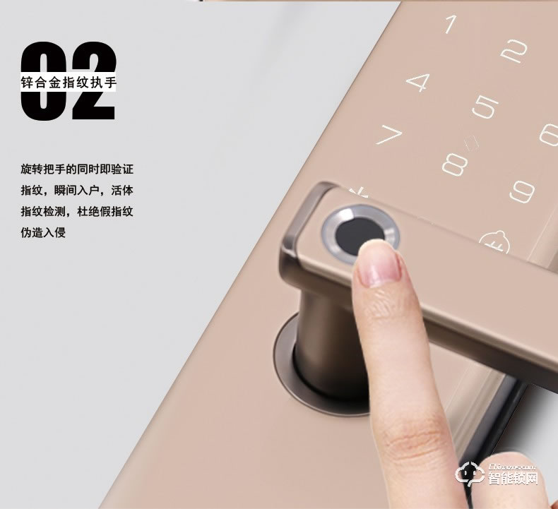 菲斯格樂智能鎖 6853家用防盜門智能門鎖密碼鎖