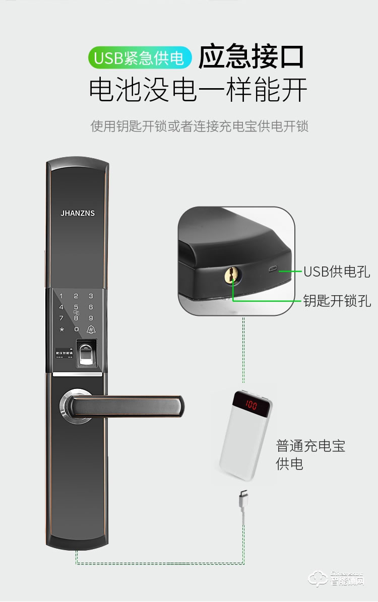 健漢智能鎖 H23防盜門電子門鎖大門鎖