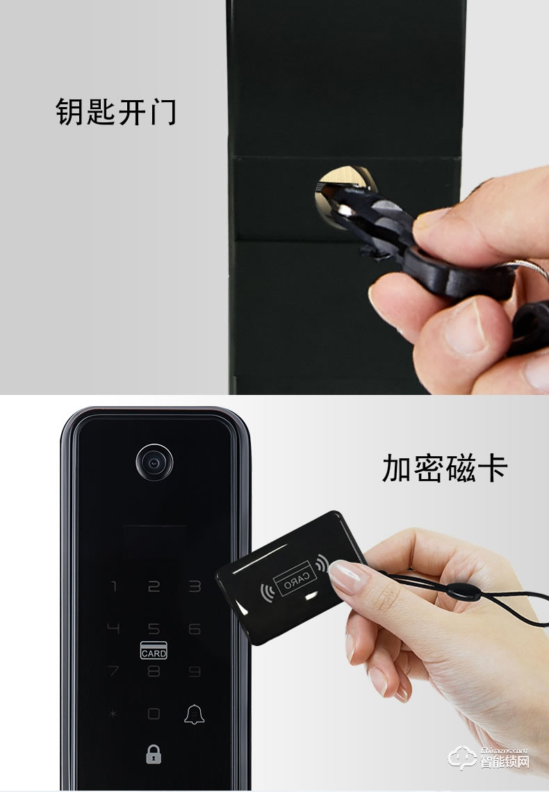 科沃迪智能鎖 自由客三號(hào)防盜門貓眼帶監(jiān)控?cái)z像頭密碼鎖