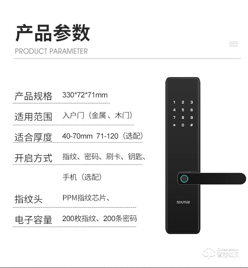 碩瑪智能鎖 S08家用防盜門感應(yīng)磁卡鎖