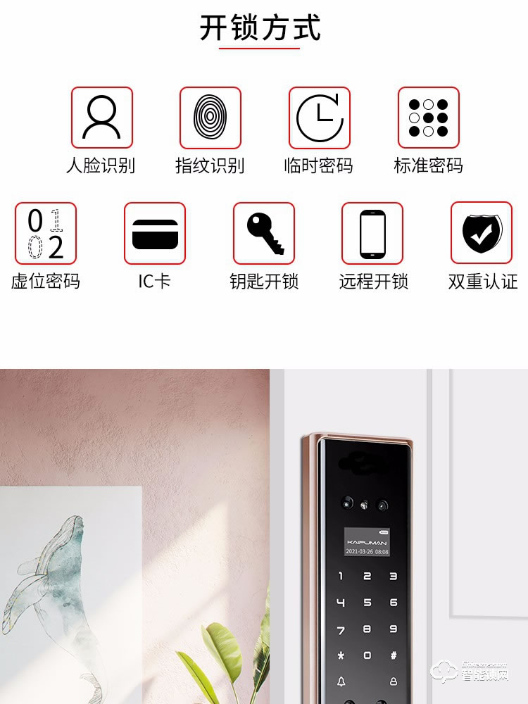 凱普曼智能鎖 F9智能密碼鎖全自動門鎖