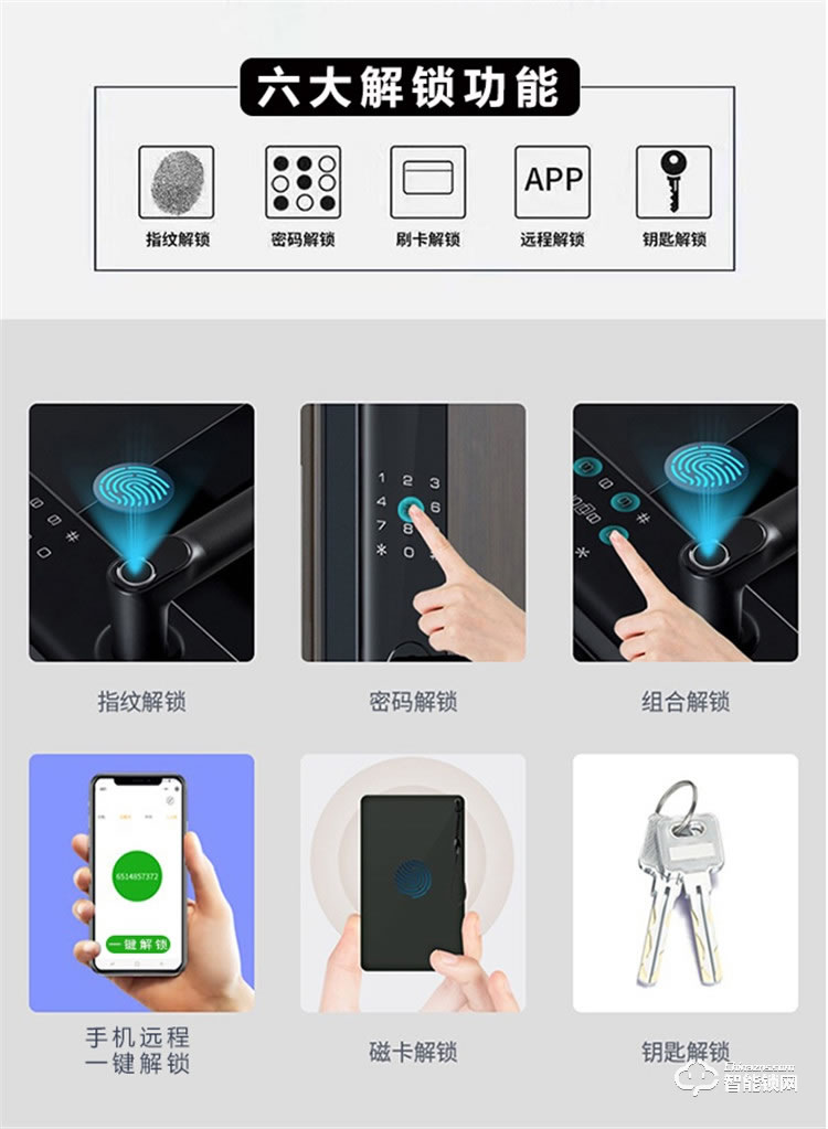 易麟智能鎖 Q01家用防盜門可視貓眼鎖