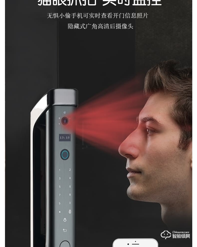 寶萊斯智能鎖 自由王子可視貓眼智能鎖