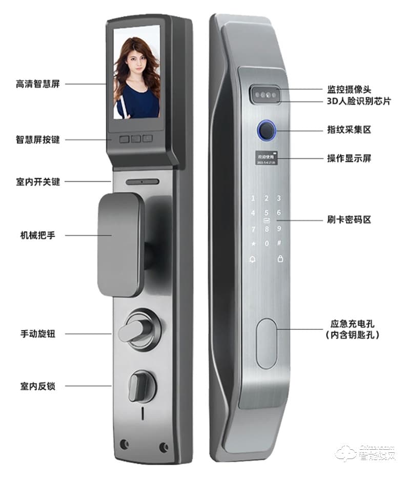 洛克曼S15-2智能鎖3D人臉識別 手機APP遠程抓拍