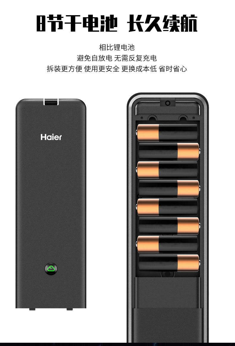 海爾智能鎖3D人臉識別指紋鎖23V可視貓眼密碼鎖家用鎖V23