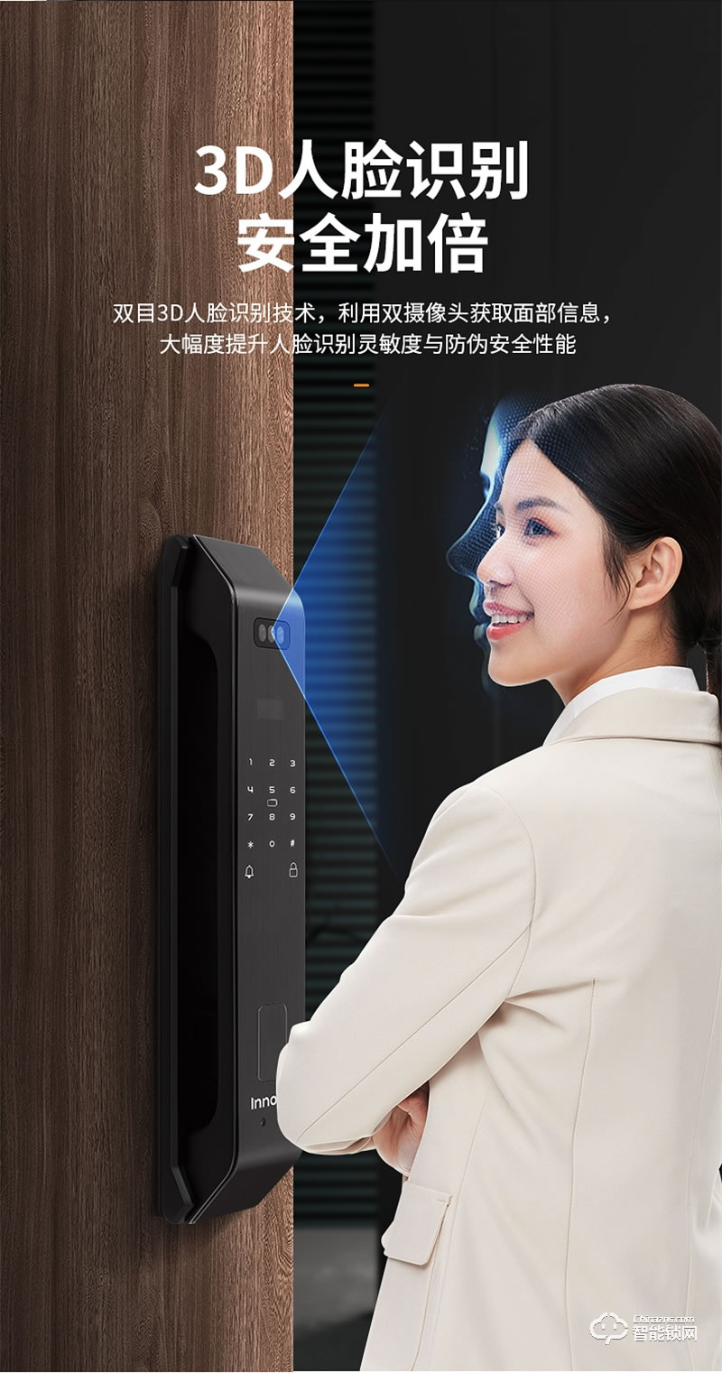 必達智能鎖F3R 3D人臉識別 全“面”智能 安全無接觸