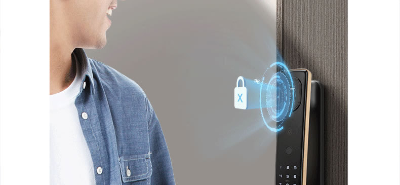 鹿客s50f密碼鎖 家用防盜門指紋鎖3D人臉識別智能鎖