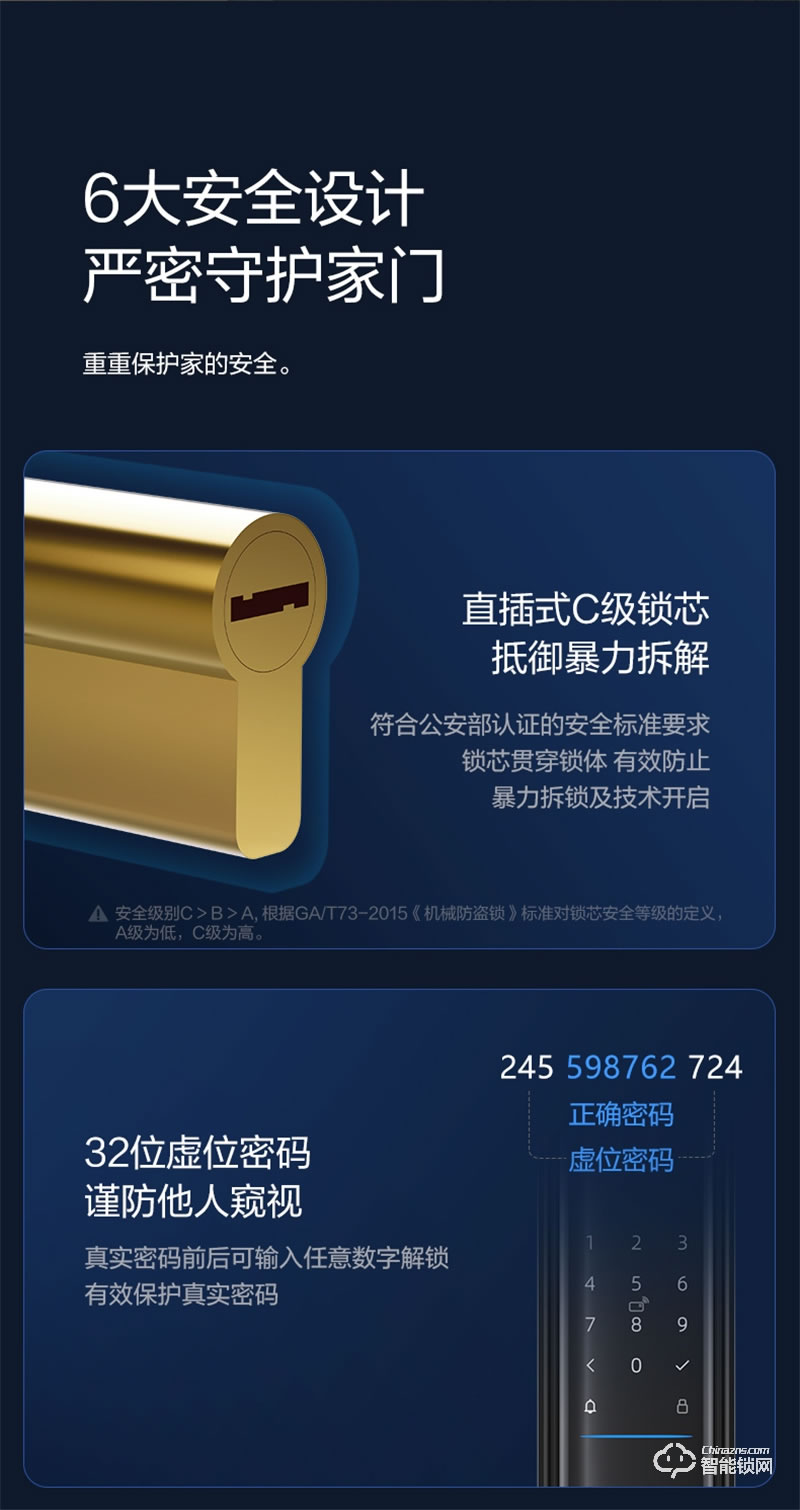 公牛智能鎖EQ04P 可視貓眼密碼鎖全自動智能門鎖
