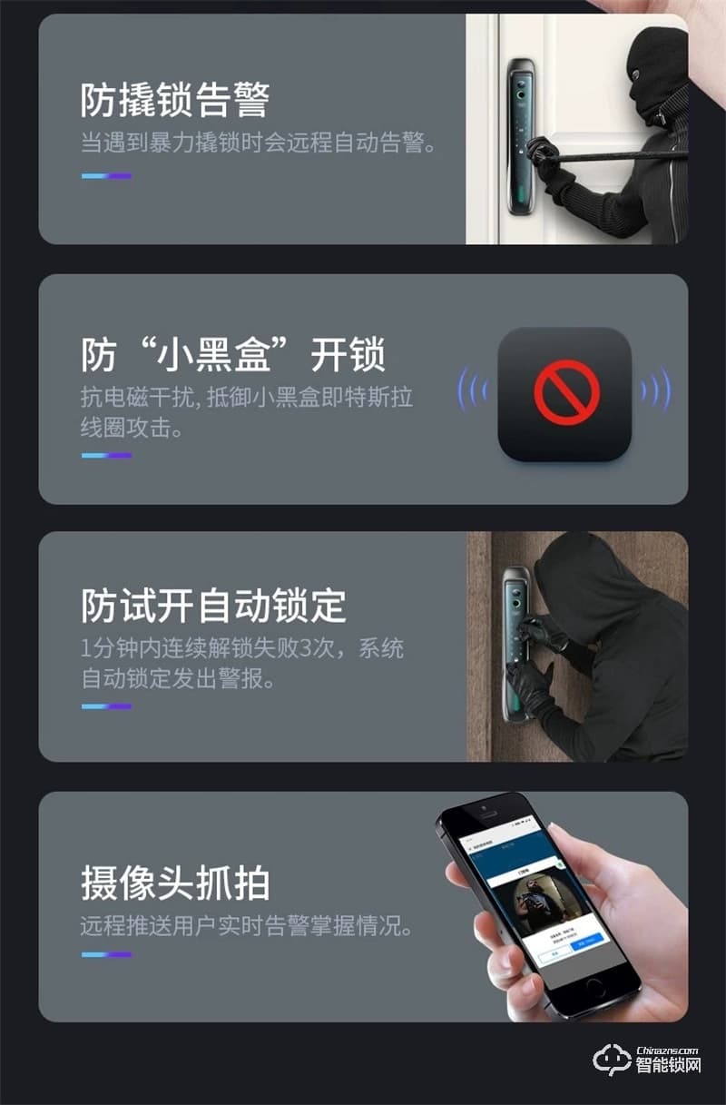 德奧西D826智能鎖 指紋鎖防盜門鎖C級鎖芯
