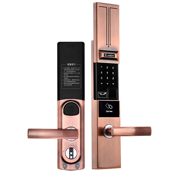 恒眾鑫智能鎖T61 滑蓋指紋密碼鎖 家用防盜密碼刷卡鎖